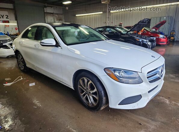 55SWF4KB7HU228104 2017 MERCEDES-BENZ C Белый Передняя правая четверть