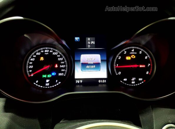 55SWF4KB8GU104650 2016 MERCEDES-BENZ C Gray Widok zestawu wskaźników