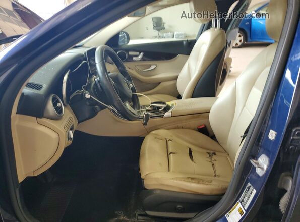 55SWF4KB8GU161088 2016 MERCEDES-BENZ C Blue Вид салону спереду
