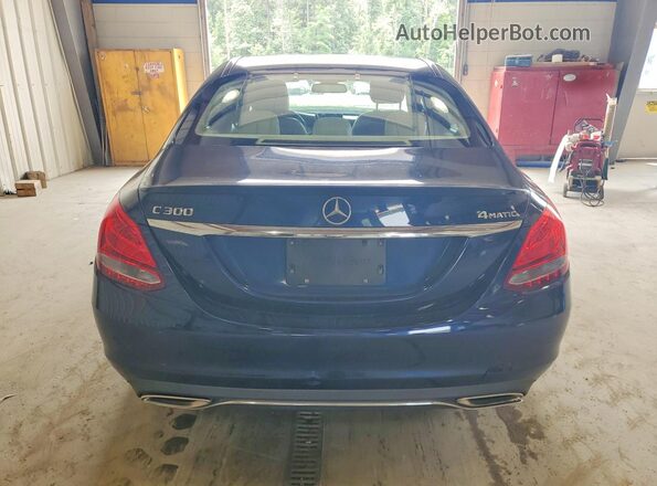 55SWF4KB8GU161088 2016 MERCEDES-BENZ C Blue Вид ззаду