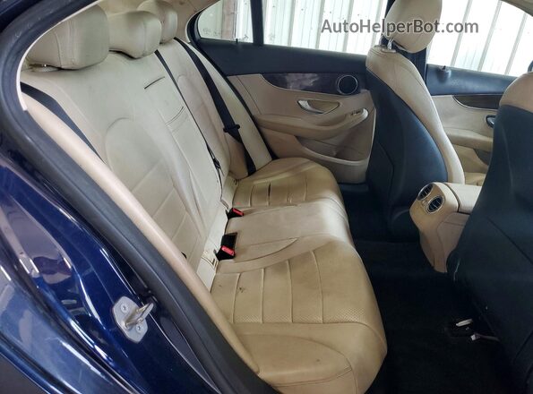 55SWF4KB8GU161088 2016 MERCEDES-BENZ C Blue Вид задніх сидінь