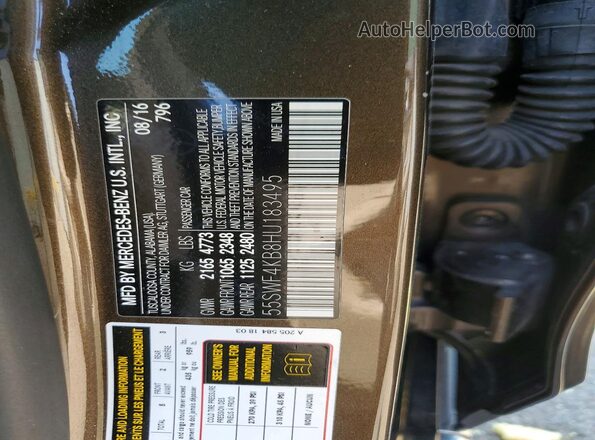 55SWF4KB8HU183495 2017 MERCEDES-BENZ C Brown Շարժիչի բաժամունքի տեսք