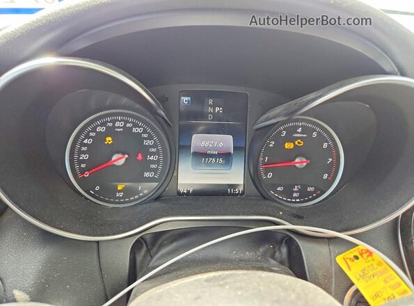 55SWF4KB8HU205897 2017 MERCEDES-BENZ C White Instrument cluster view