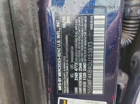 55SWF4KB9GU153873 2016 MERCEDES-BENZ C Blue Engine compartment view