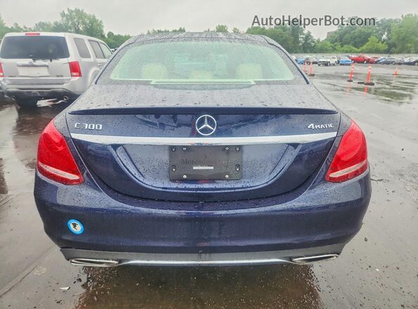55SWF4KB9GU153873 2016 MERCEDES-BENZ C Blue Rear view