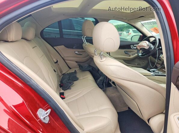 55SWF4KB9GU166252 2016 MERCEDES-BENZ C Red Вид задніх сидінь