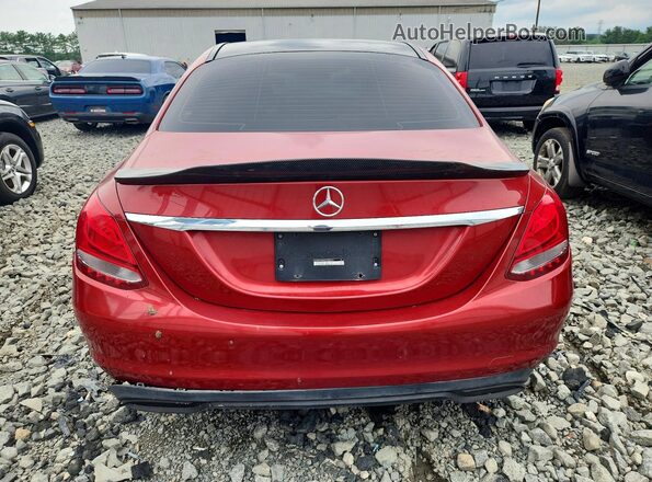 55SWF4KB9GU166252 2016 MERCEDES-BENZ C Red Вид ззаду