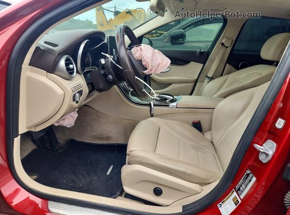 55SWF4KB9GU166252 2016 MERCEDES-BENZ C Red Вид салону спереду
