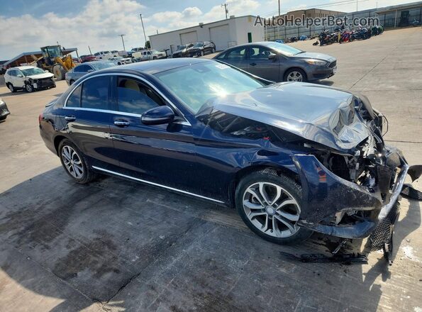 55SWF4KB9HU207335 2017 MERCEDES-BENZ C Синий Передняя правая четверть