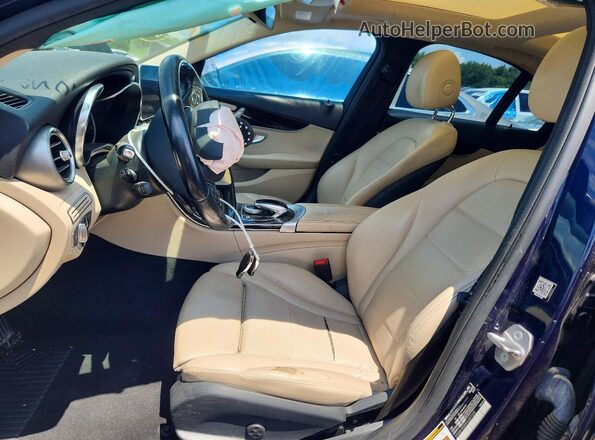55SWF4KB9HU207335 2017 MERCEDES-BENZ C Синий Вид салона спереди
