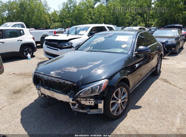 55SWF4KBXGU131834 2016 MERCEDES-BENZ C-CLASS Black Առջևի ձախ երեք քառորդ տեսարան