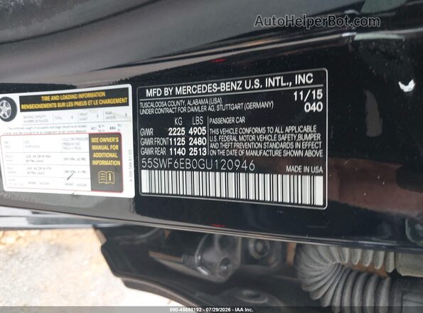 55SWF6EB0GU120946 2016 MERCEDES-BENZ C-CLASS Black Vista del compartimento del motor