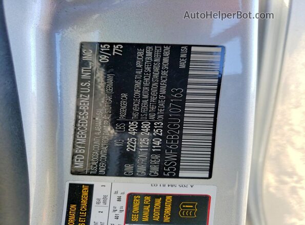55SWF6EB2GU107163 2016 MERCEDES-BENZ C Silver Շարժիչի բաժամունքի տեսք