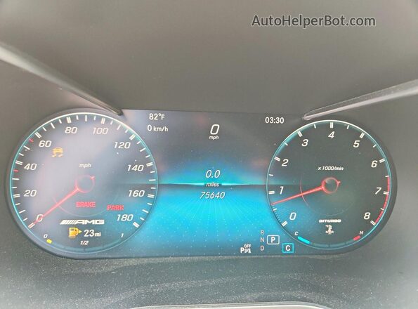 55SWF6EB2KU308733 2019 MERCEDES-BENZ C Black Вид щитка приладів