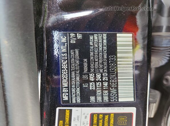 55SWF6EB2KU308733 2019 MERCEDES-BENZ C Black Вид підкапотного простору