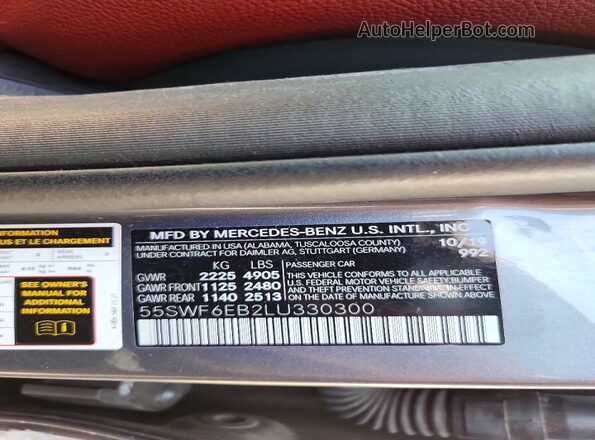 55SWF6EB2LU330300 2020 MERCEDES-BENZ C Silver Engine compartment view