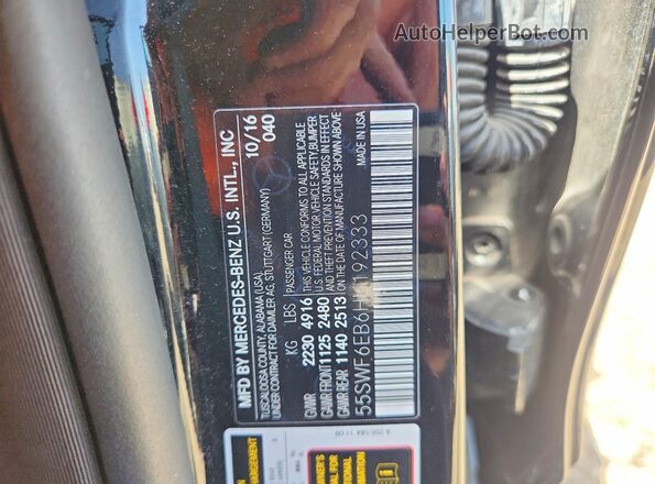 55SWF6EB6HU192333 2017 MERCEDES-BENZ C Black Widok komory silnika