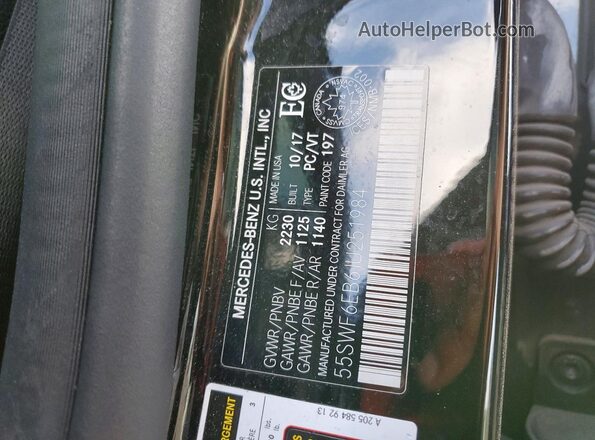 55SWF6EB6JU251984 2018 MERCEDES-BENZ C Black VIN sticker view