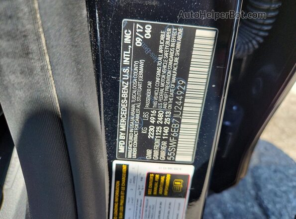 55SWF6EB7JU244929 2018 MERCEDES-BENZ C Black Engine compartment view
