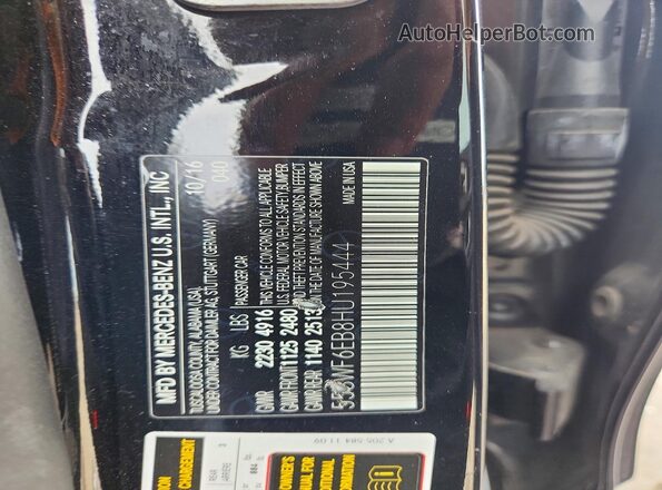 55SWF6EB8HU195444 2017 MERCEDES-BENZ C Black Շարժիչի բաժամունքի տեսք