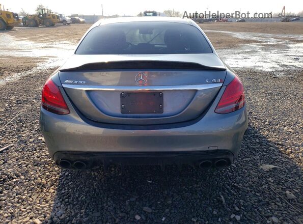 55SWF6EBXKU294077 2019 MERCEDES-BENZ C Gray Rear view