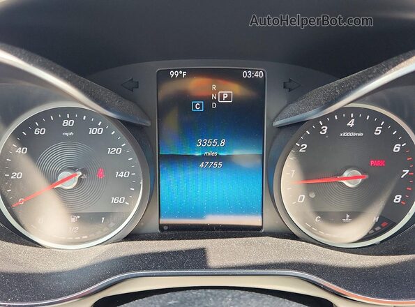 55SWF8DB1KU317064 2019 MERCEDES-BENZ C Blue Вид щитка приладів