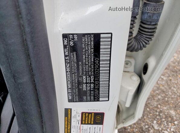 55SWF8DB1LU329040 2020 MERCEDES-BENZ C White Вид підкапотного простору
