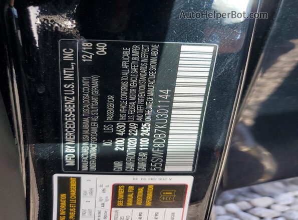 55SWF8DB7KU301144 2019 MERCEDES-BENZ C Black Engine compartment view
