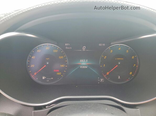55SWF8DB9LU332784 2020 MERCEDES-BENZ C White ხელსაწყოთა პანელის ხედი