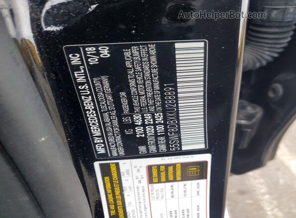 55SWF8DBXKU288891 2019 MERCEDES-BENZ C Black Widok komory silnika