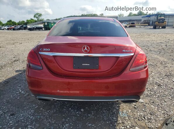 55SWF8EB0KU296495 2019 MERCEDES-BENZ C Red Հետևի տեսք