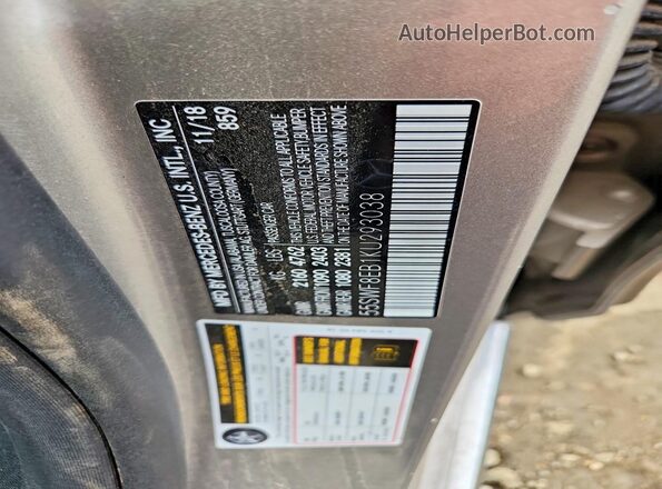 55SWF8EB1KU293038 2019 MERCEDES-BENZ C Tan უკანა სალონის ხედი