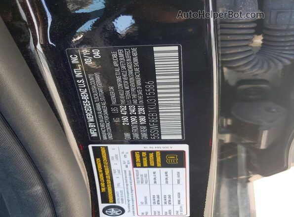 55SWF8EB1KU315586 2019 MERCEDES-BENZ C Black Engine compartment view