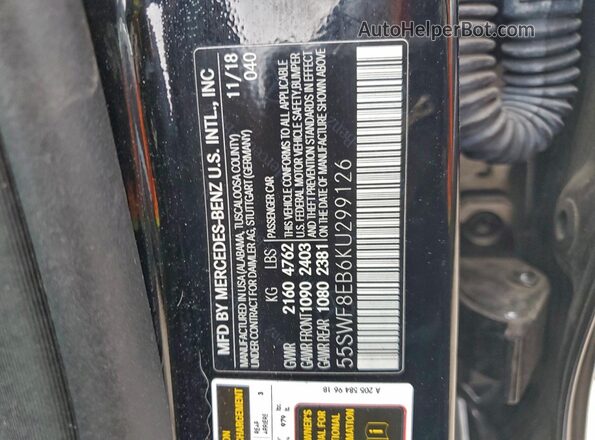 55SWF8EB6KU299126 2019 MERCEDES-BENZ C Black Շարժիչի բաժամունքի տեսք