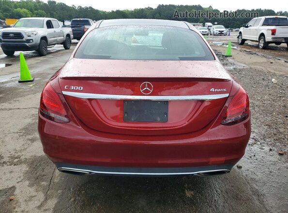 55SWF8EB9KU301760 2019 MERCEDES-BENZ C Burgundy Вид ззаду