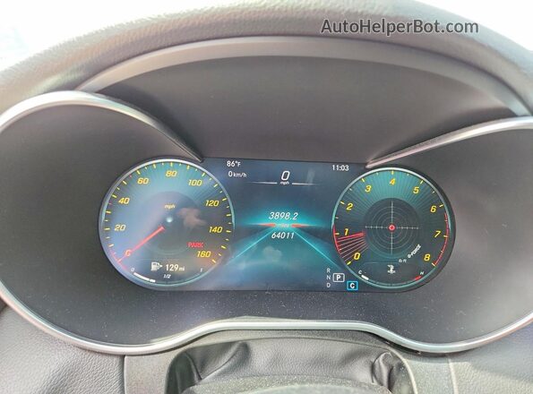55SWF8EB9LU326532 2020 MERCEDES-BENZ C Gray Вид щитка приладів