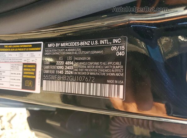 55SWF8HB2GU107672 2016 MERCEDES-BENZ C Black Engine compartment view