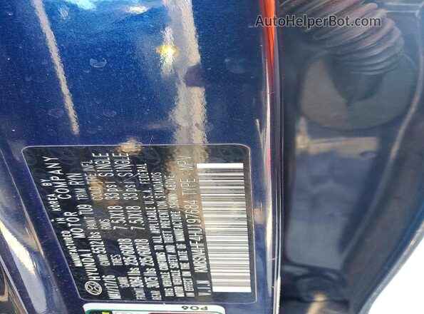 KM8SN4HF4HU197684 2017 HYUNDAI SANTA Blue Vista de la etiqueta del VIN
