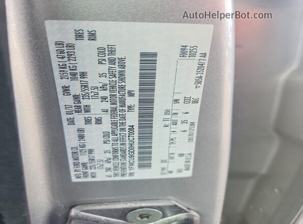 1FMCU9GD0HUC70084 2017 FORD ESCAPE Silver VIN կոդի պիտակի տեսք