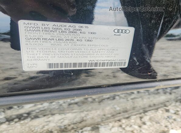 WA1D7AFP9GA014856 2016 AUDI Q5 Черный Вид подкапотного пространства