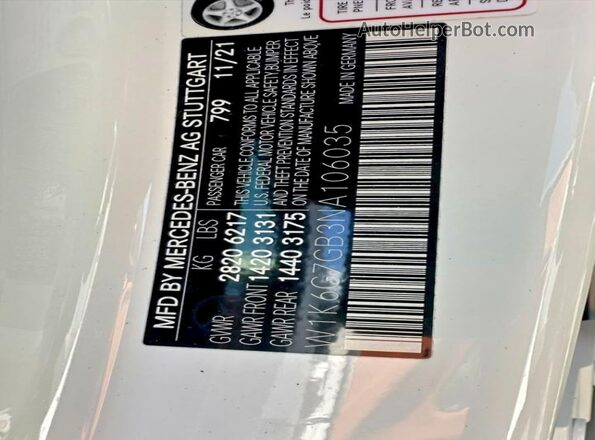W1K6G7GB3NA106035 2022 MERCEDES-BENZ S White 