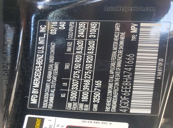 4JGDF6EE8HA741666 2017 MERCEDES-BENZ GLS Black Vista interior de 360 grados