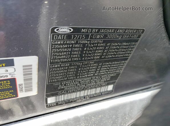 SALWR2KF7GA643780 2016 LAND ROVER RANGE ROVER Black სალონის 360-გრადუსიანი ხედი