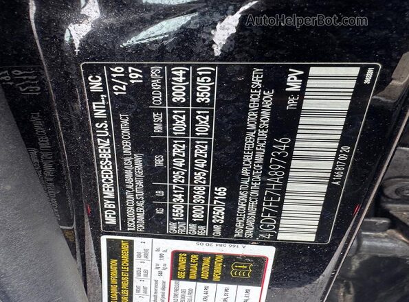 4JGDF7FE7HA897346 2017 MERCEDES-BENZ GLS Black Rear interior view