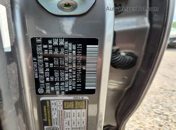 5XYPG4A32HG209126 2017 KIA SORENTO Silver VIN sticker view