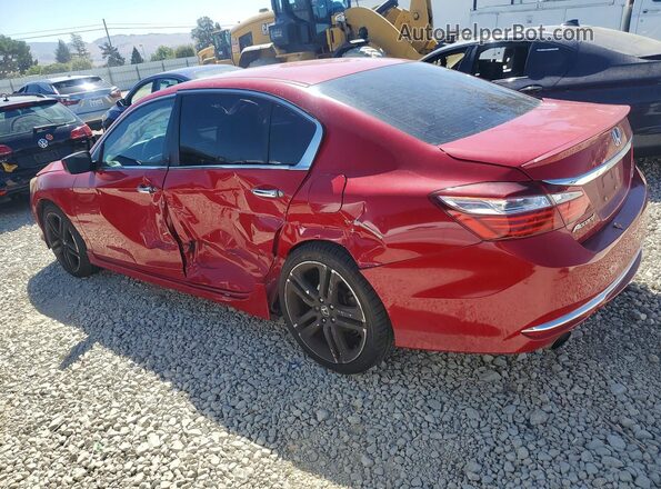 1HGCR2F17HA135949 2017 HONDA ACCORD Красный Задняя правая четверть