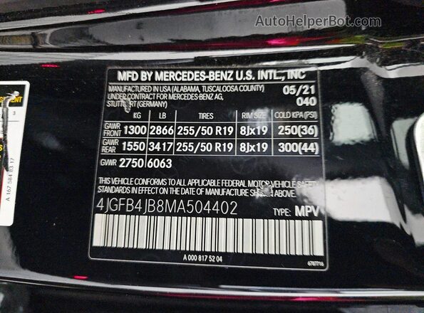 4JGFB4JB8MA504402 2021 MERCEDES-BENZ GLE-CLASS Black Rear seats view