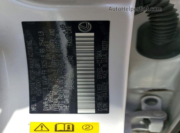 58ABK1GG1HU077240 2017 LEXUS ES White Vista del compartimento del motor