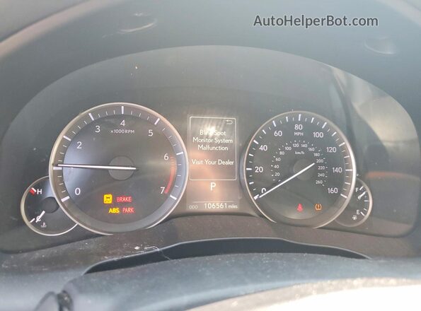 58ABK1GG3GU005325 2016 LEXUS ES Серебряный Вид щитка приборов