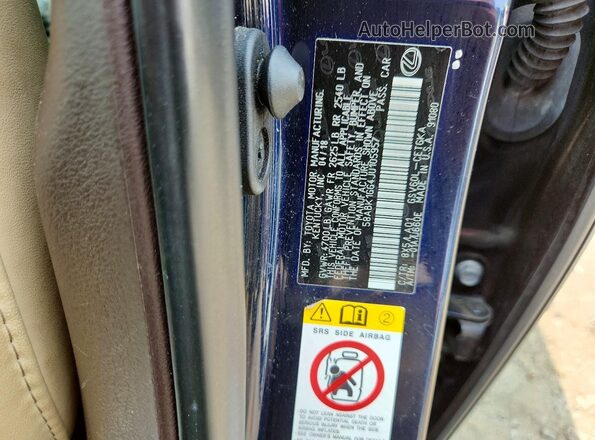 58ABK1GG4JU105957 2018 LEXUS ES Blue ძრავის განყოფილების ხედი